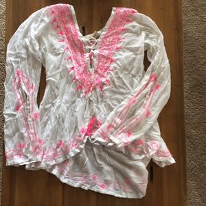 White and pink Indian inspired blouse!